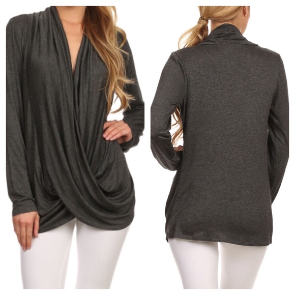 NEW LISTING ‼️ Charcoal Wrap Tunic Top vne… - Picture 6 of 16